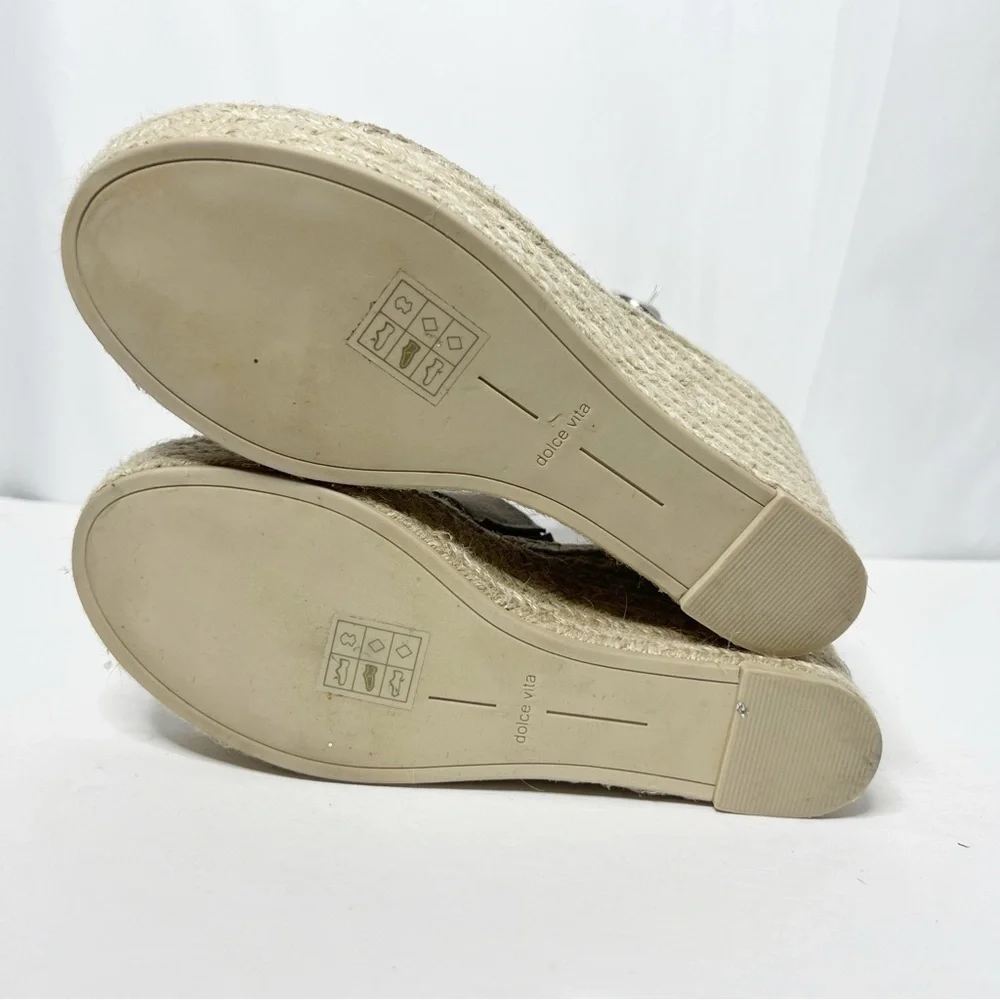 Dolce Vita Shae Espadrille Gray Wedge Sandals Size 9.5